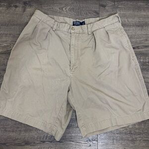 Ralph Lauren Men's Beige Flat Front Shorts